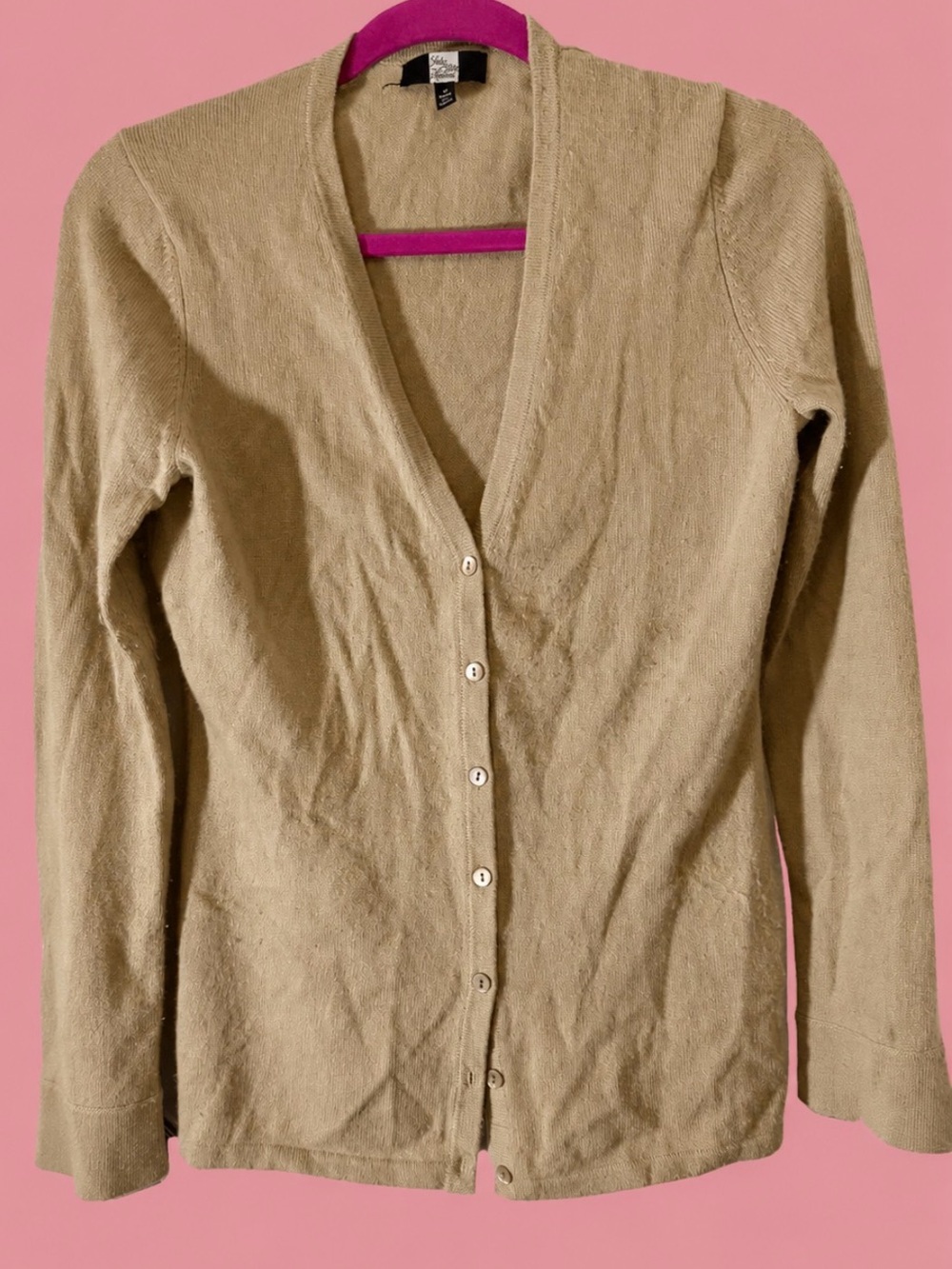 Saks Fifth Avenue 100% Cashmere Beige Cardigan – Medium